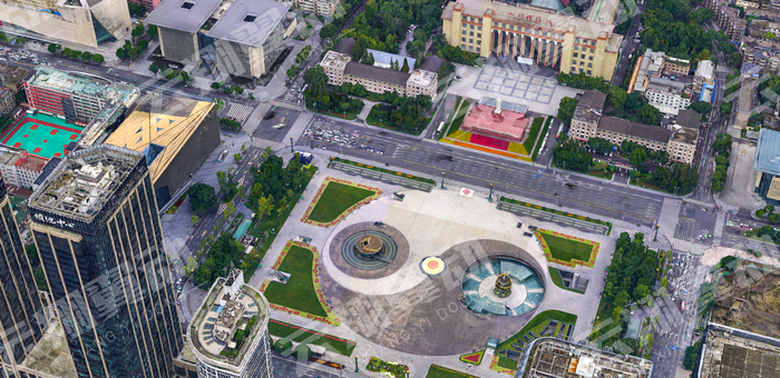 天府广场精细化倾斜摄影三维建模